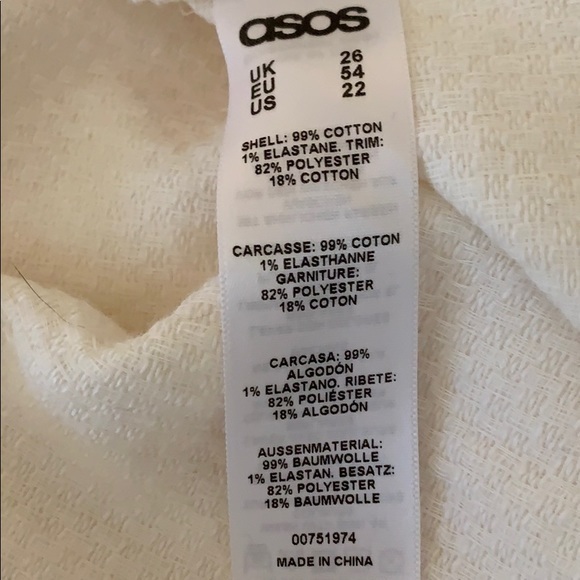 ASOS Off-White Short Sleeve Dress - Picture 4 of 4